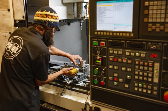 man working a machine