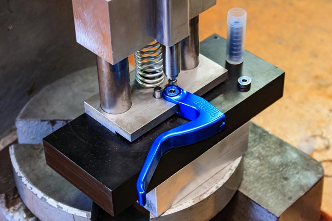 a machine with a brake lever